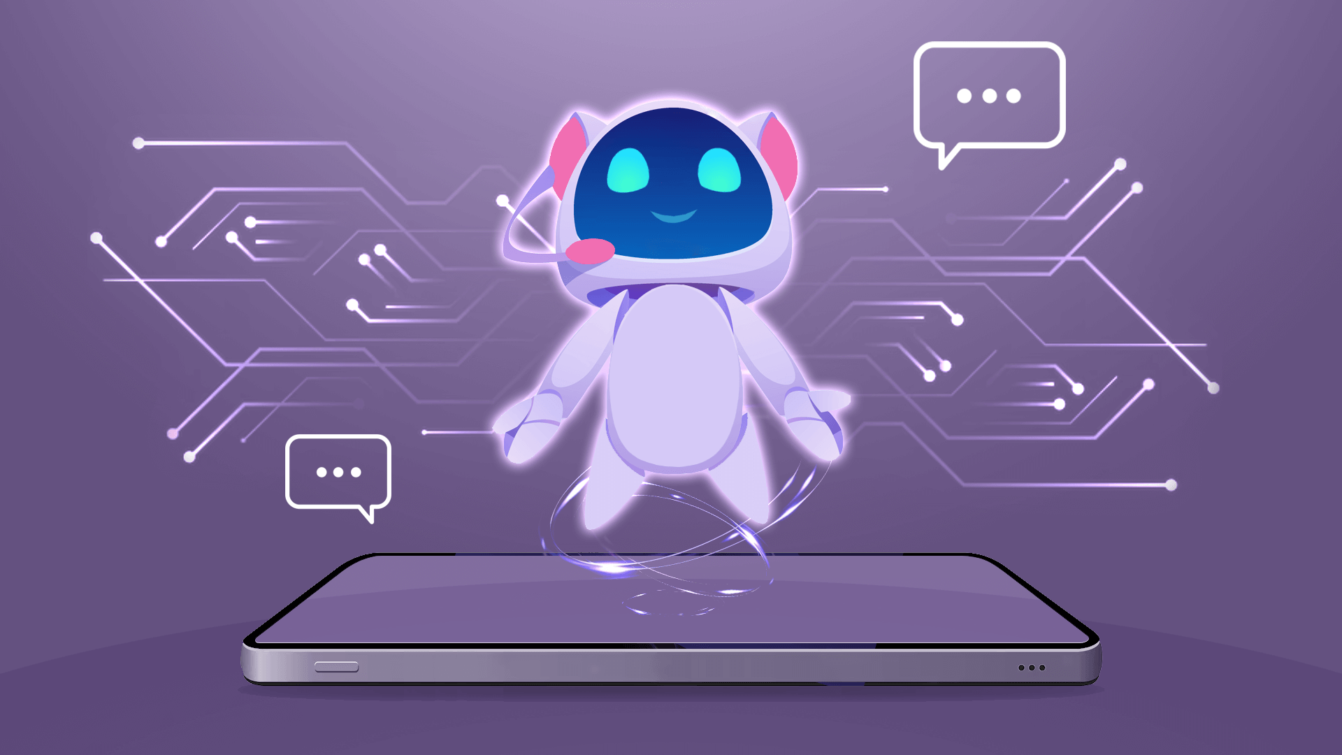 Chat Bot Robot Concept. Futuristic Machine Character. Virtual Chat